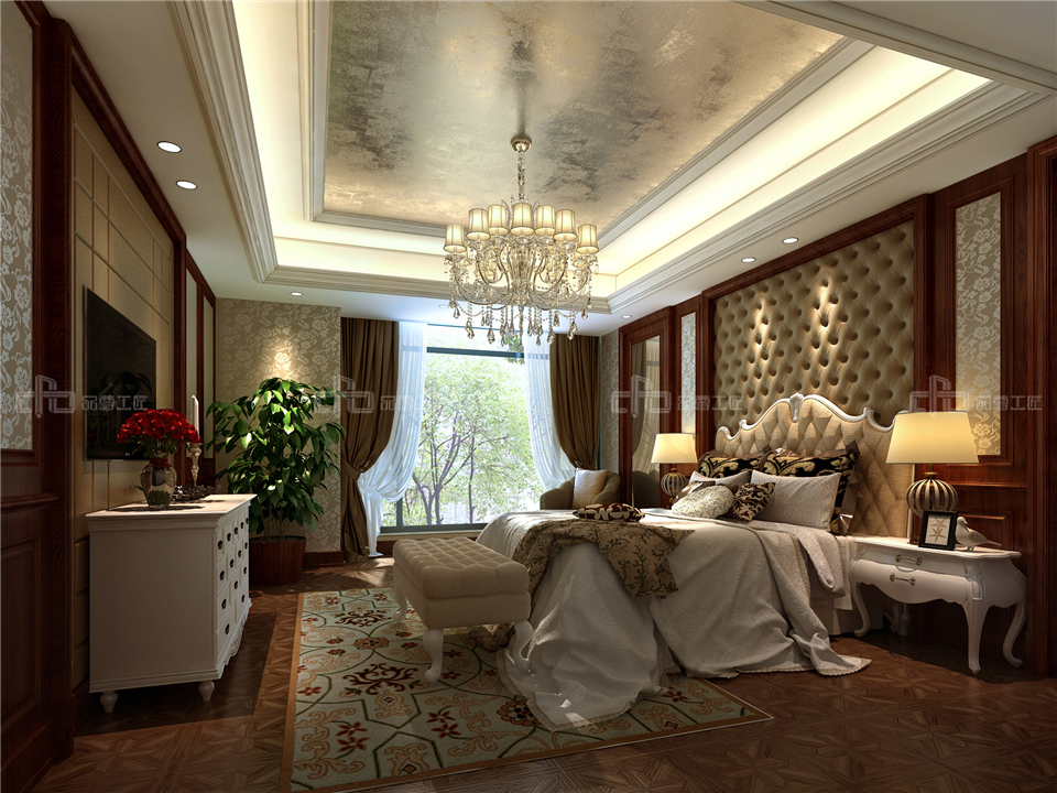 美式全屋整木定制風(fēng)格，臥室效果圖大全(圖1)