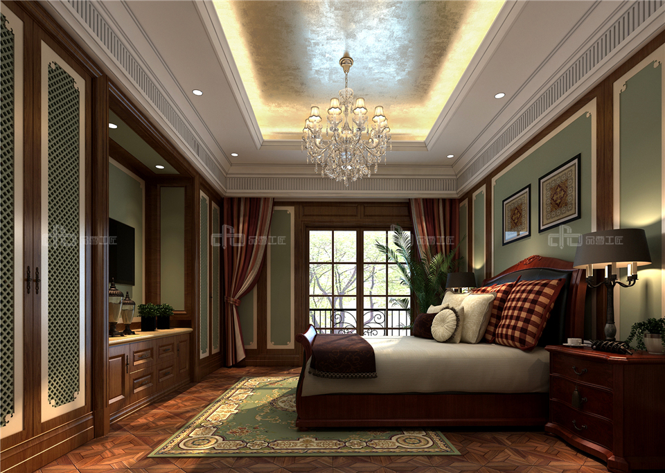 美式全屋整木定制風(fēng)格，臥室效果圖大全(圖3)