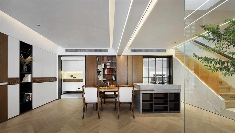 200㎡大平層整木定制，現(xiàn)代極簡風(fēng)格(圖10)