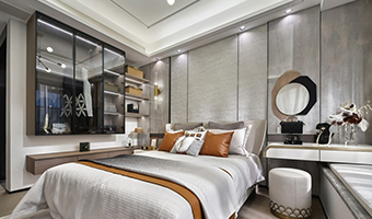 120㎡整木定制輕奢風，現(xiàn)代三居室設(shè)計案例