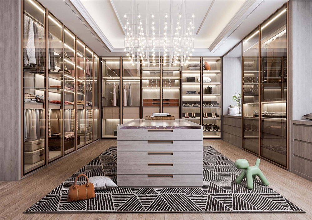 衣帽間衣柜要不要設(shè)計柜門？(圖3)